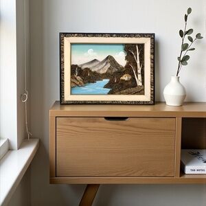 Vintage 50’s Japanese 3-D Landscape Bark & Moss Art